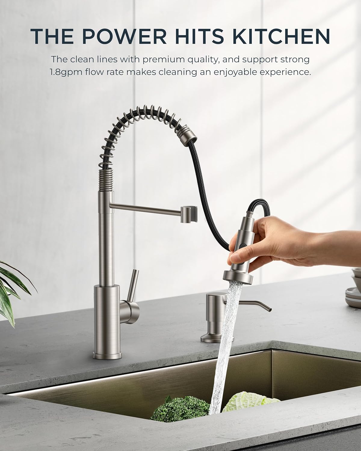 FORIOUS Stainless Steel Touch On Kitchen Sink Tap with Pull Down Sprayer NEW
