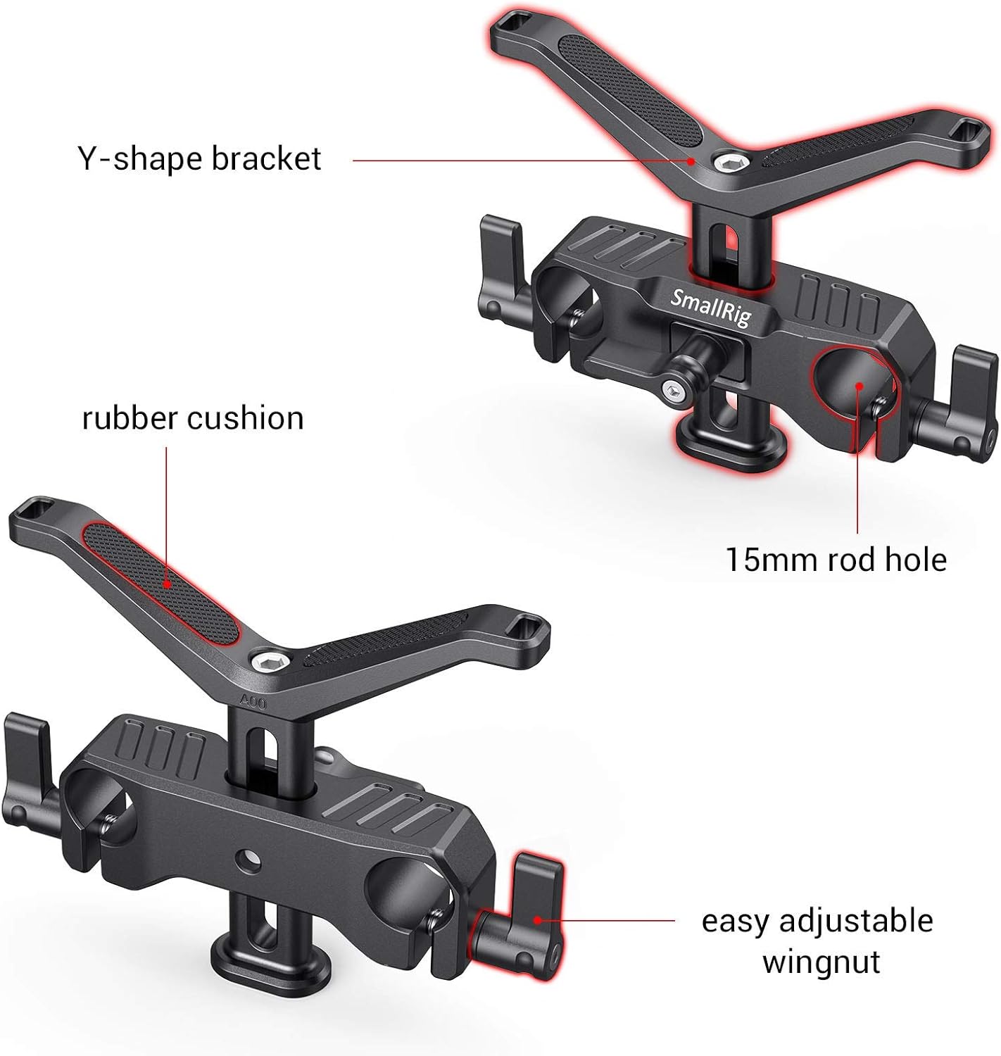 SMALLRIG 15mm Lens Support Bracket - Height Adjustable for DSLR Cameras DEMO