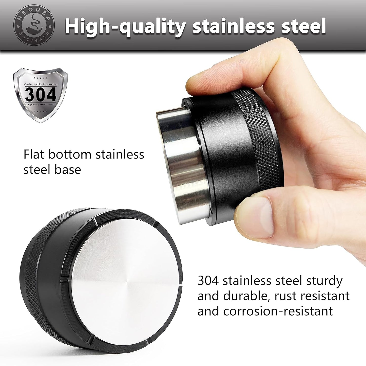 NEOUZA 58mm Tampers Coffee Palm Tamper Barista Leveler Tool Spring Loaded NEW