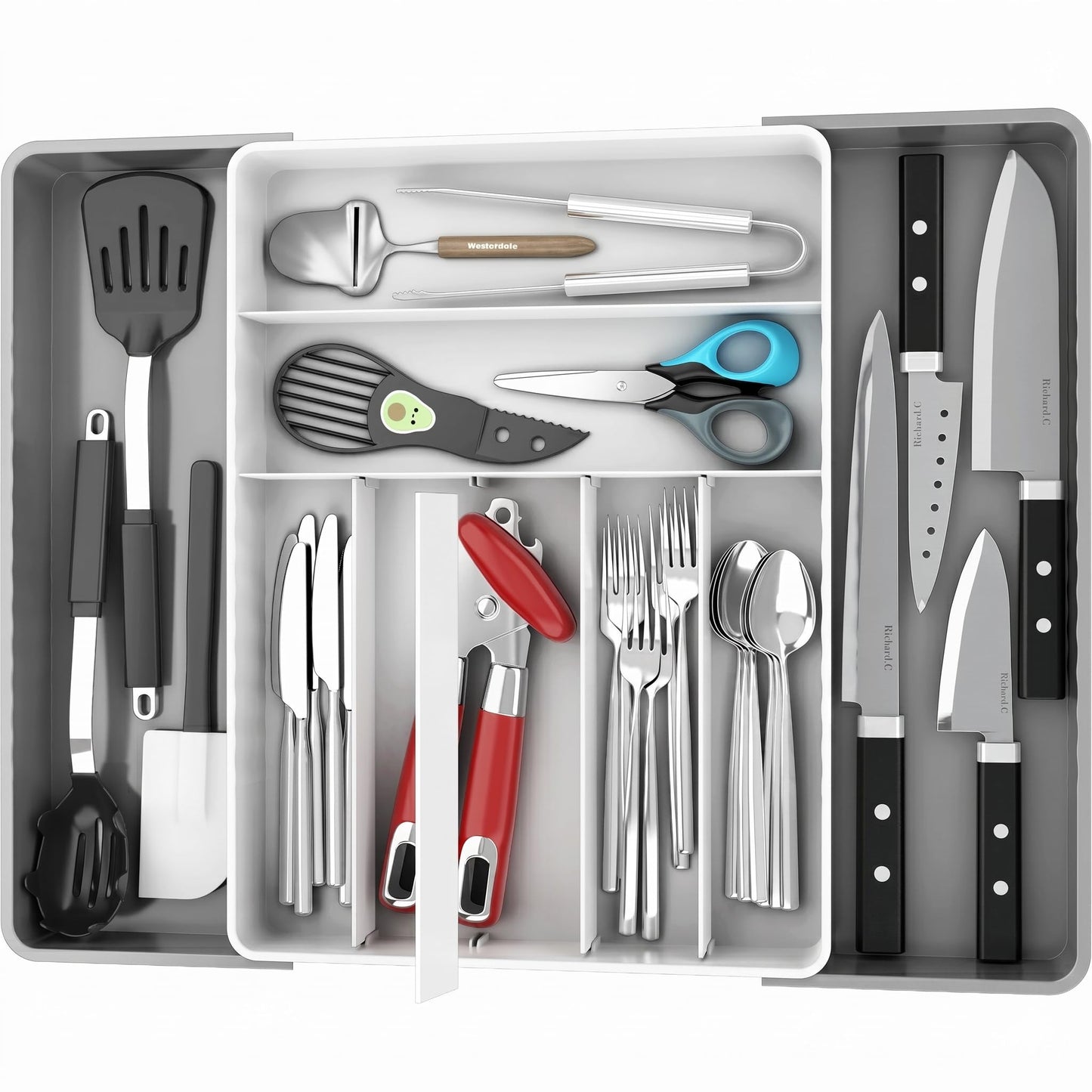 Simple Houseware Utensil Racks Expandable Cutlery Drawer Organizer NEW