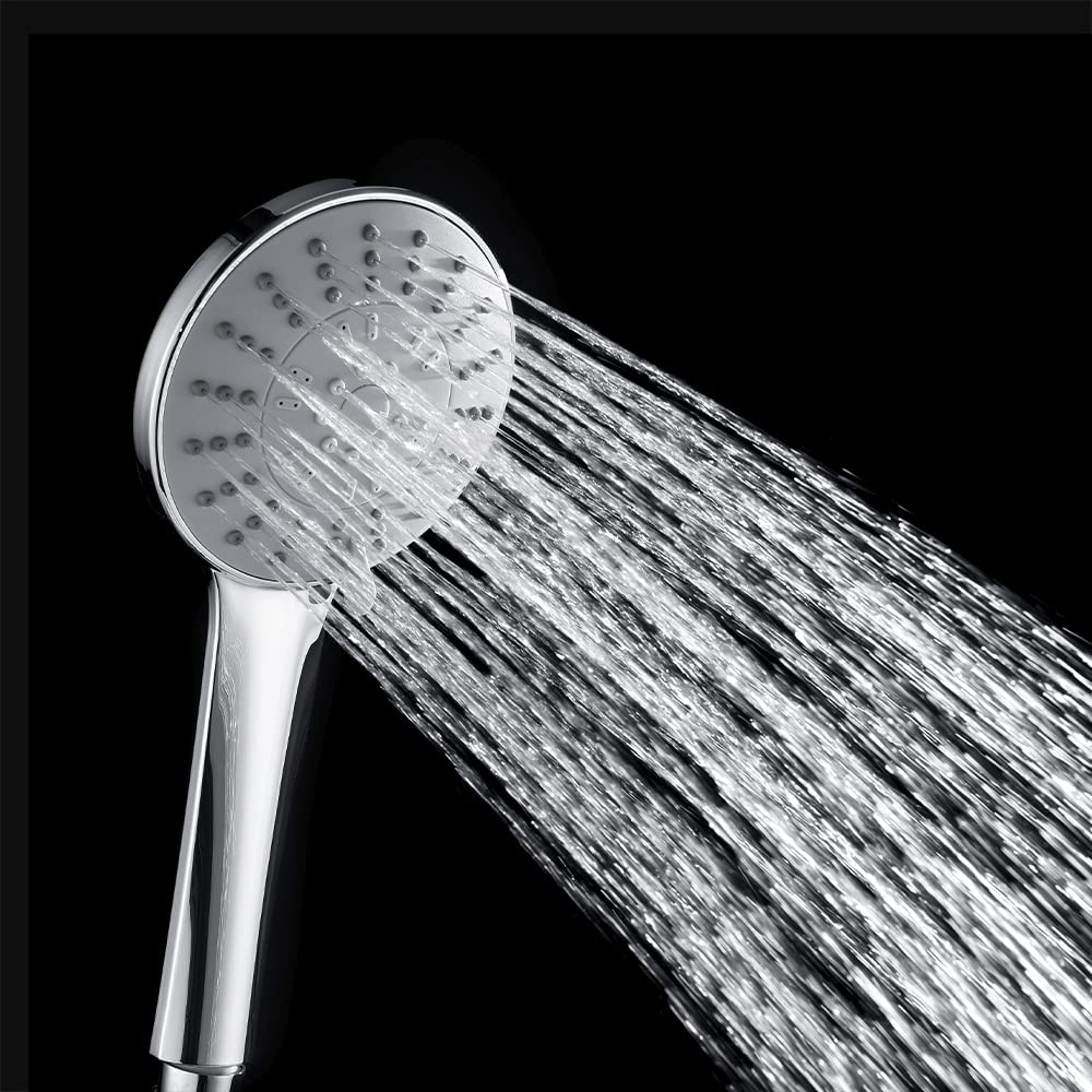 Decaura 5-Mode Spray High-Pressure Massage Round ABS Showerhead Chrome NEW