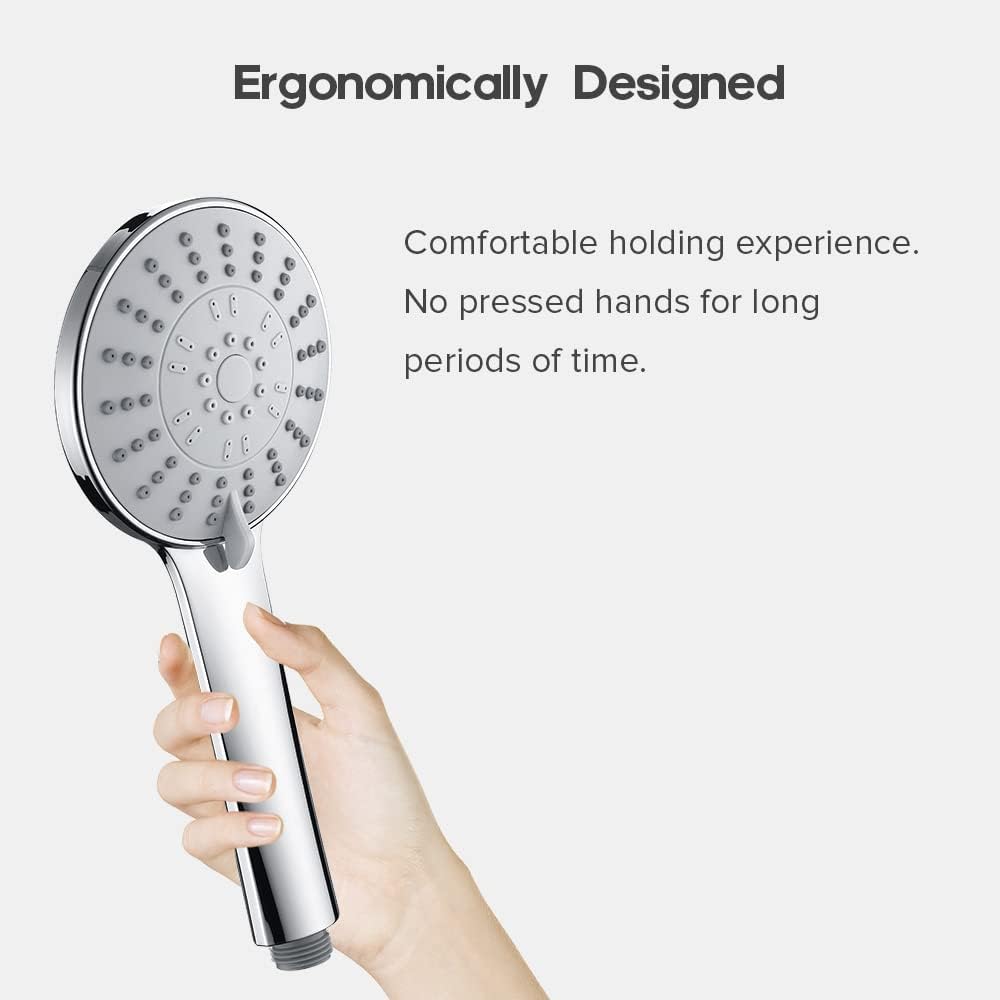 Decaura 5-Mode Spray High-Pressure Massage Round ABS Showerhead Chrome NEW