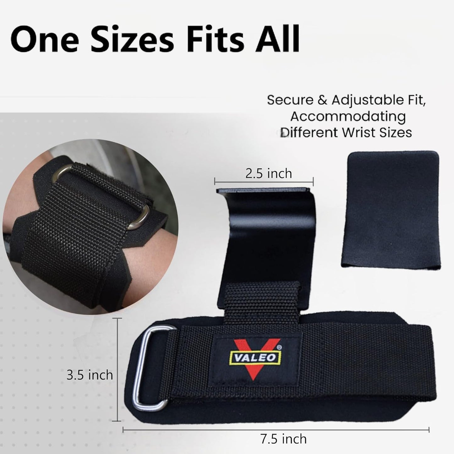 VALEO Nylon Weight Lifting Hooks Straps with Hand Grip Support, One Size DEMO