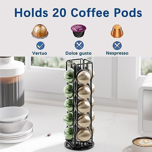 Single-Serve Coffee Pod Holder Organizer Stand for Nespresso Vertuo 32x12cm NEW