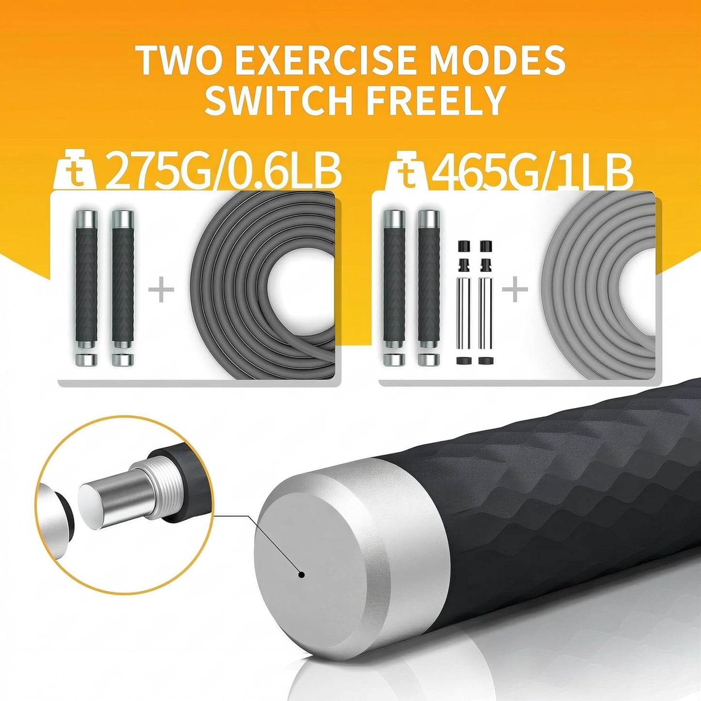 PROIRON Weighted Jump Rope 360° Swivel Ball Bearings Tangle-Free Skipping NEW