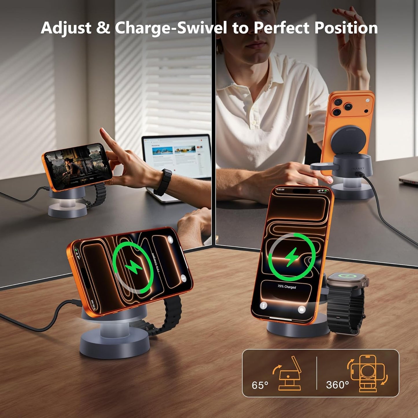 IVANKY 4-in-1 Qi2 Certified Wireless Charging Station for iPhone, Android, DEMO