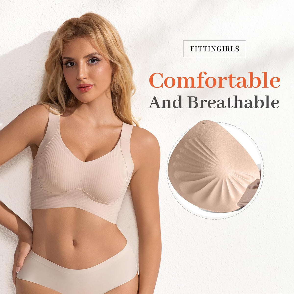 Fittingirls Wireless Everyday Bras Full Coverage Seamless Comfort Support NEW