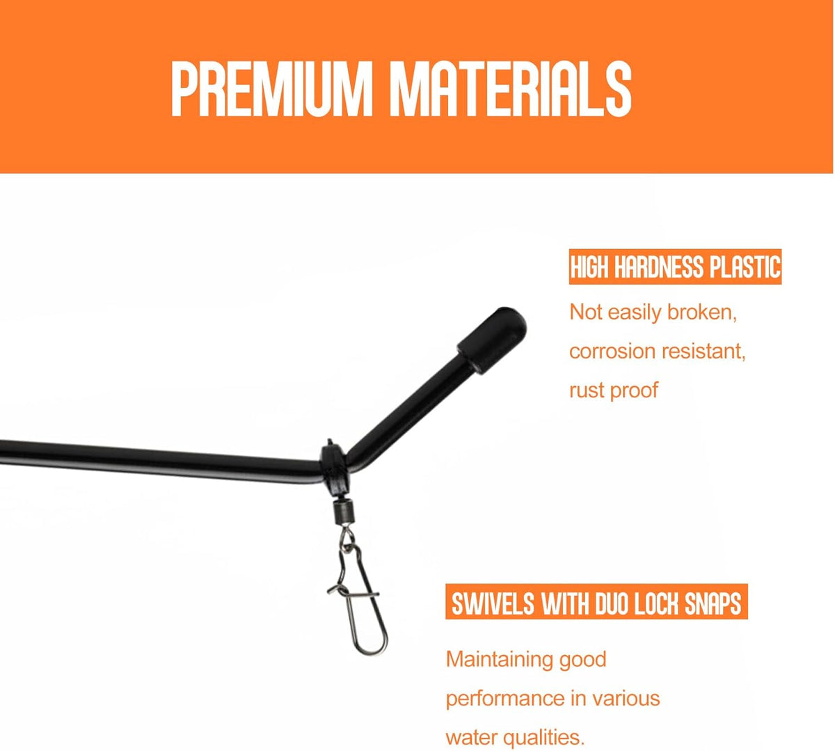croch Plastic Terminal Tackle Fishing Anti-Tangle Feeder Boom with Snaps NEW