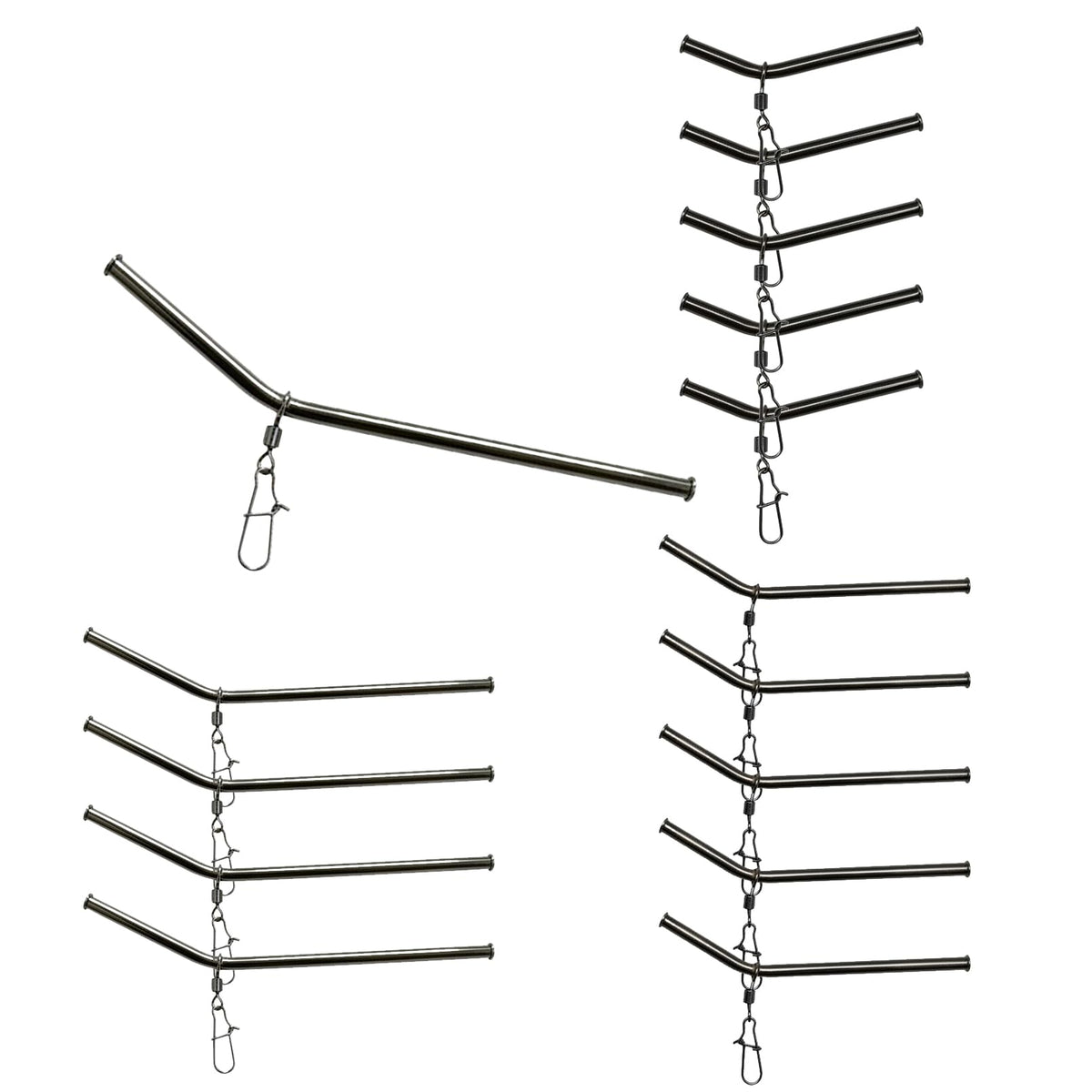 croch Black Metal Terminal Tackle Fishing Feeder Boom with Snap Connectors NEW