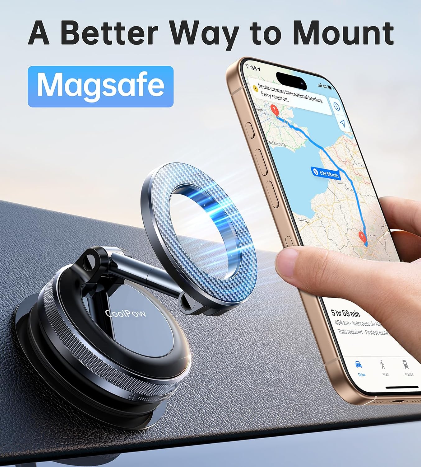 Magnetic Car Car Accessories Phone Holder Mount with Vacuum Suction, Carbon NEW