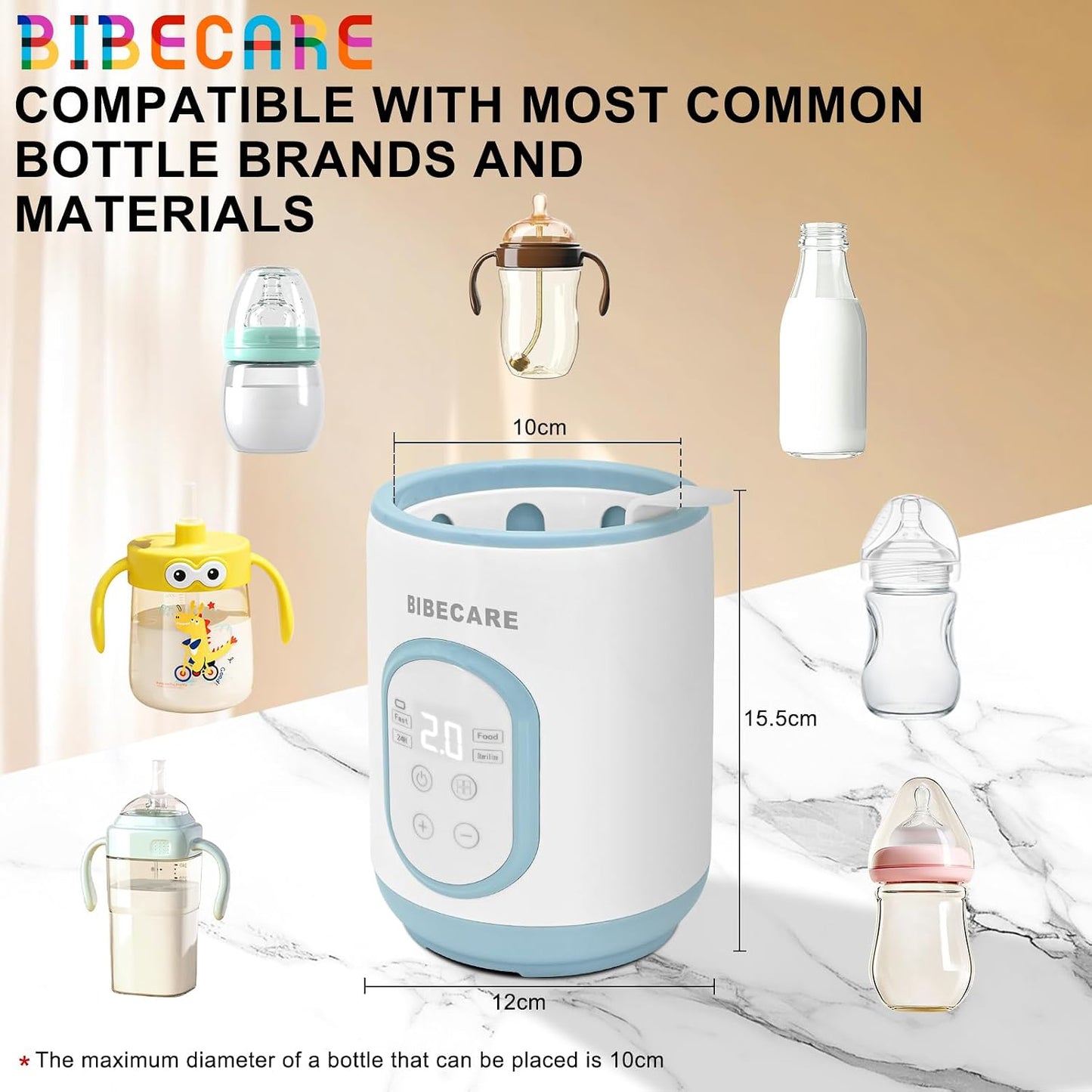 BIBECARE Blue Baby Bottle Warmer for Breastmilk & Formula with Timer DEMO