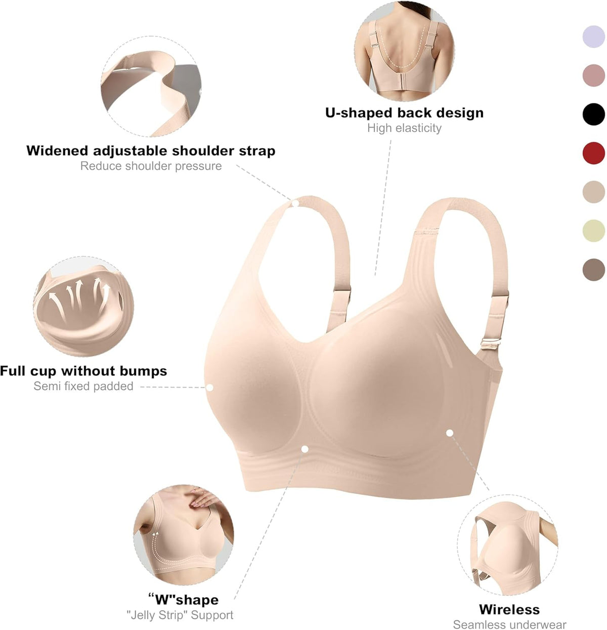 Fittingirls Seamless Full Coverage Everyday Bra Nude Comfortable Size 2XL NEW