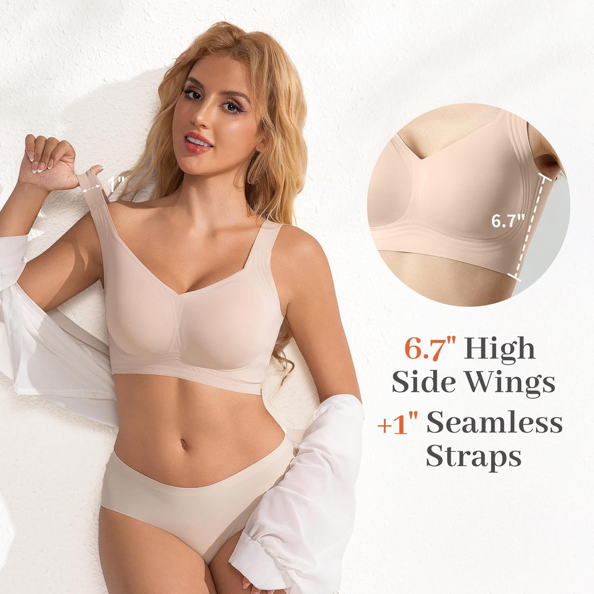 Fittingirls Seamless Full Coverage Everyday Bra Nude Comfortable Size 2XL NEW
