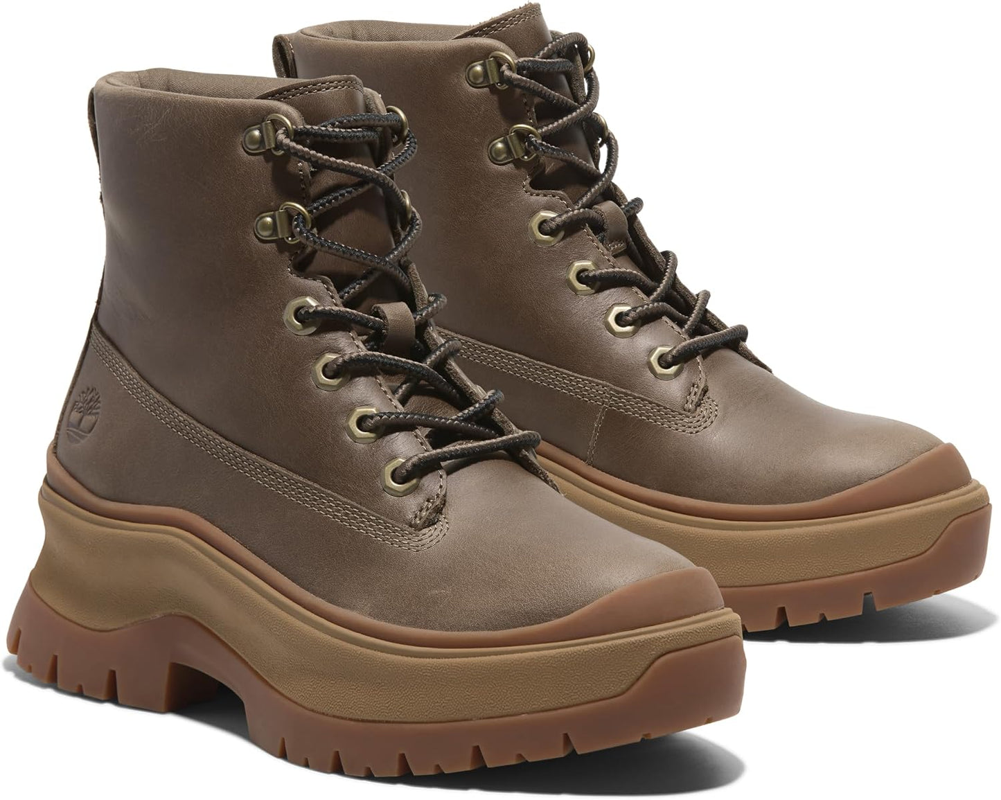 Timberland Roxie Lane Mid Lace-Up Fashion Boots Medium Brown Full Grain US 6 NEW