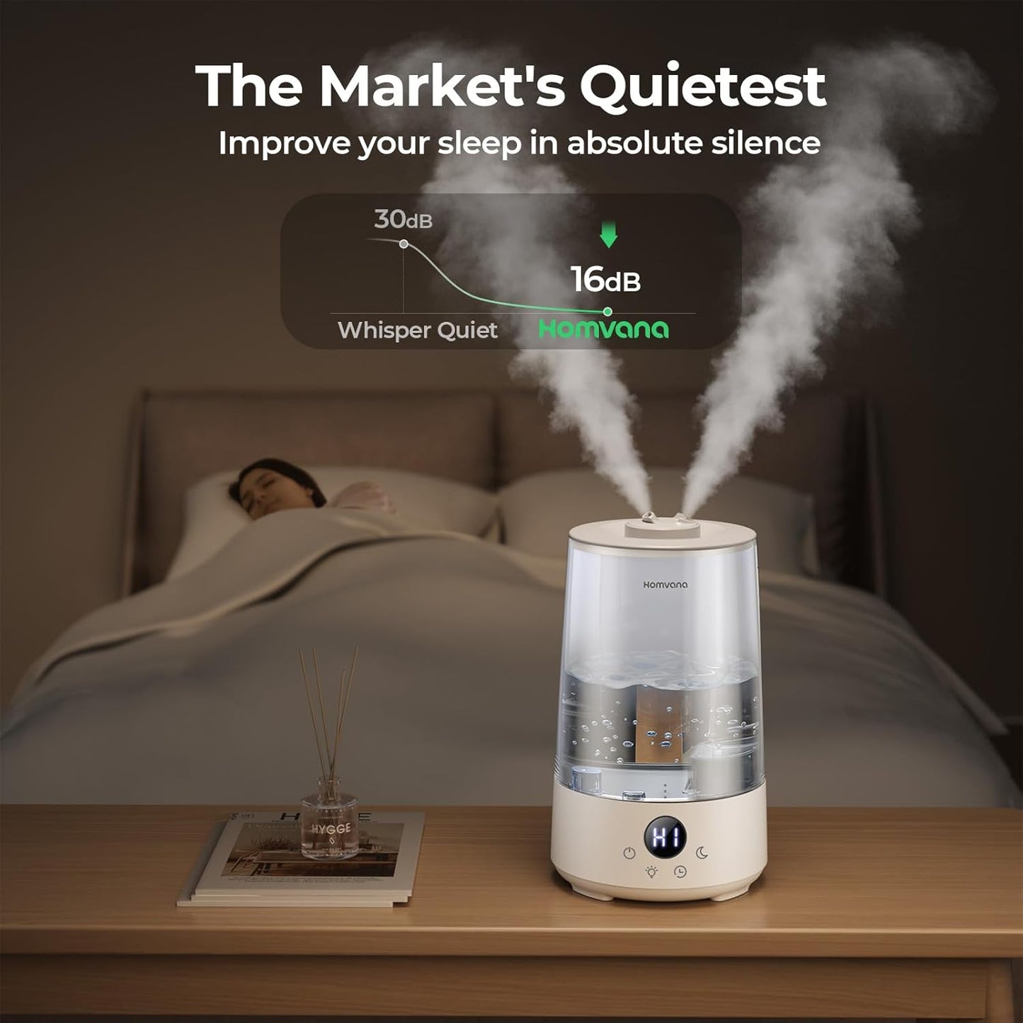 Homvana 3.6L Top-Fill Cool Mist Humidifier for Single Rooms in Grey Size NEW