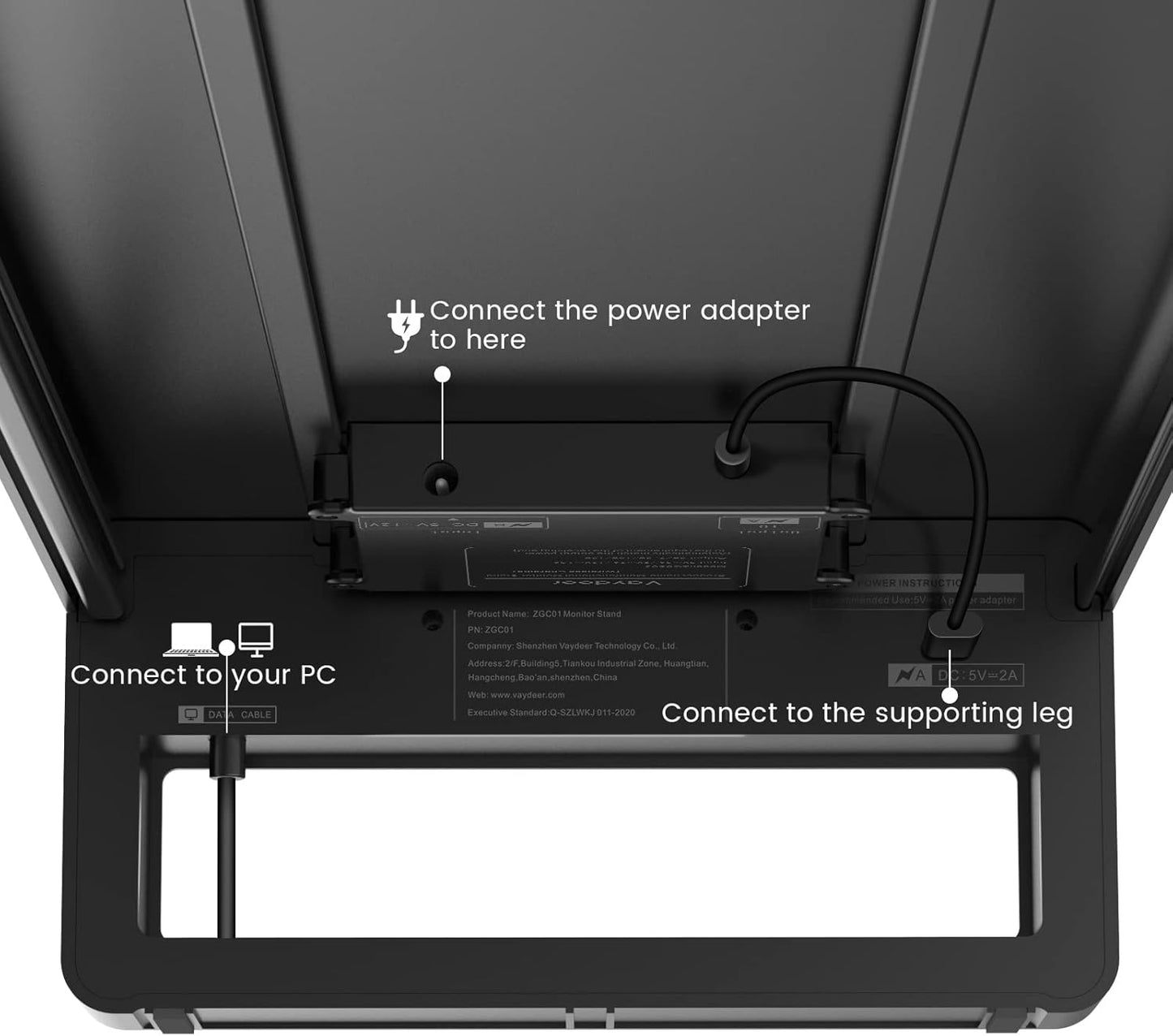 Dual Monitor Stand with Wireless Charger and 4 USB Ports Aluminum Black NEW