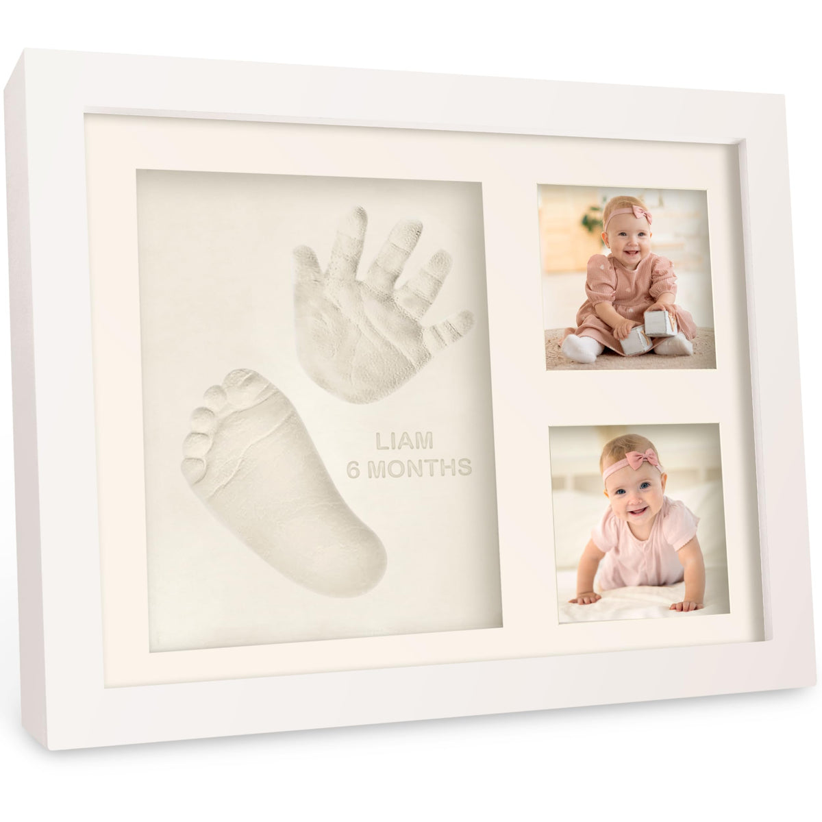 KeaBabies Handprint and Footprint Keepsake Frame Alpine White Size 28x22cm NEW