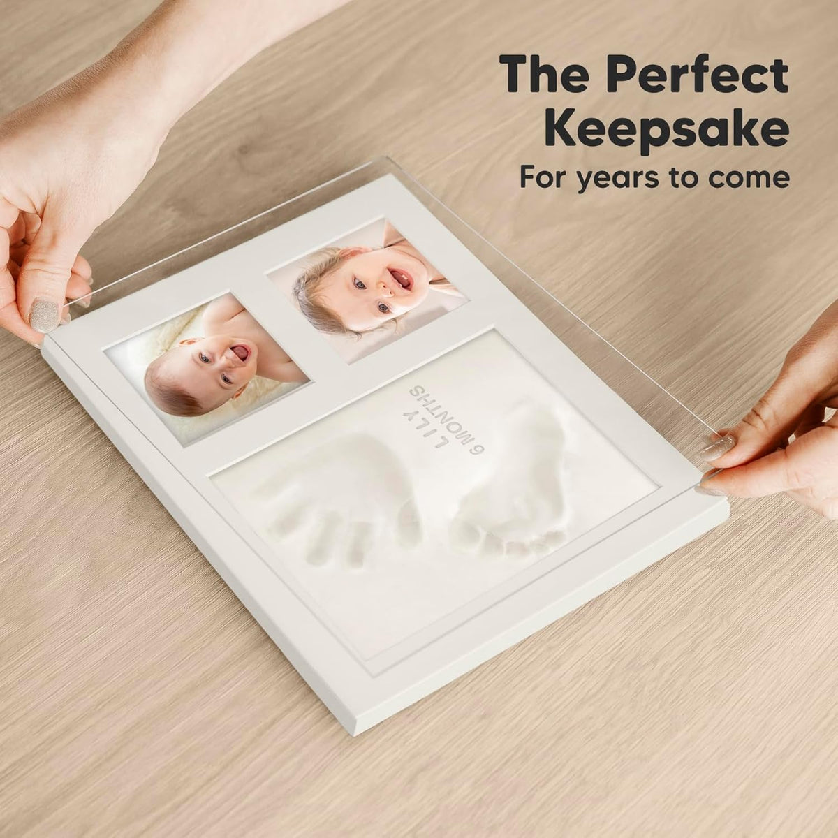 KeaBabies Handprint and Footprint Keepsake Frame Alpine White Size 28x22cm NEW