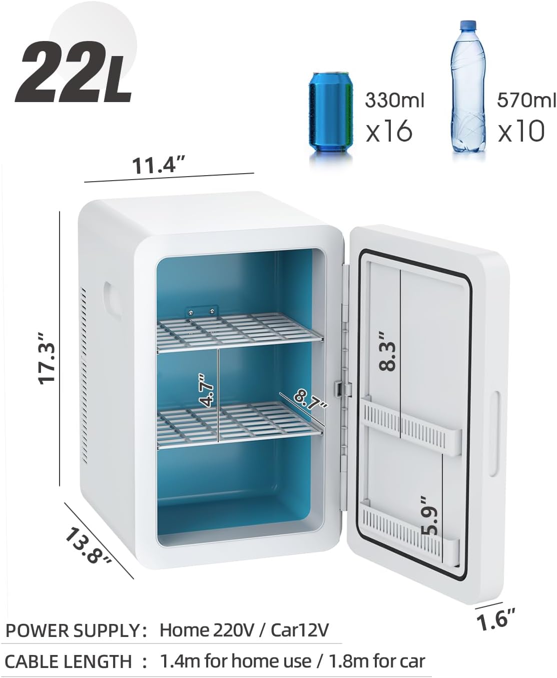 Portable Mini Refrigerators Fridge Compact Car Refrigerator Cooler Freezer DEMO