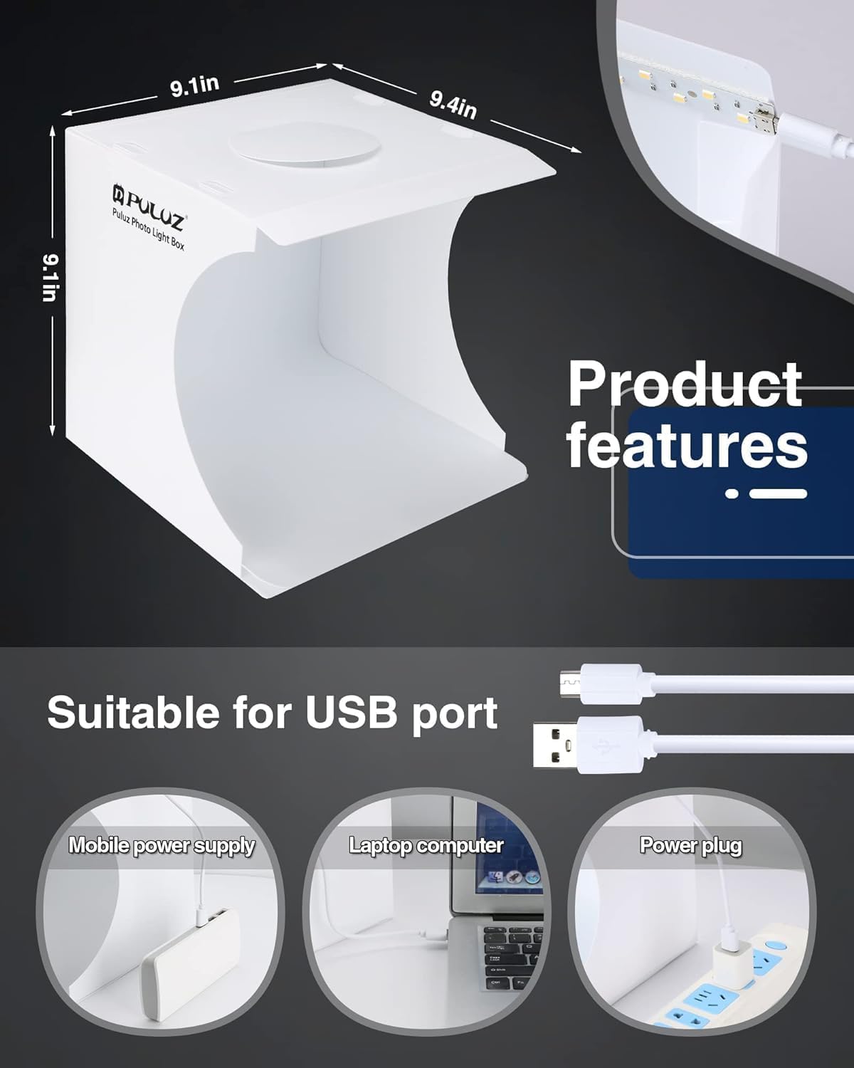 PULUZ 20cm Folding Photo Background Tent White Shooting Light Accessories NEW
