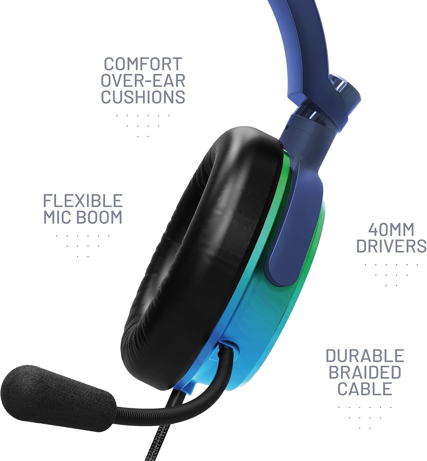 4Gamers Wireless Headsets Noise Cancelling Gaming Headset in Green & Blue NEW