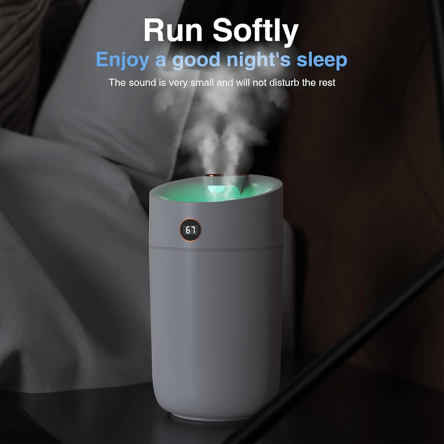 3L Cool Mist Humidifier with Humidity Monitoring for Single Rooms in White DEMO