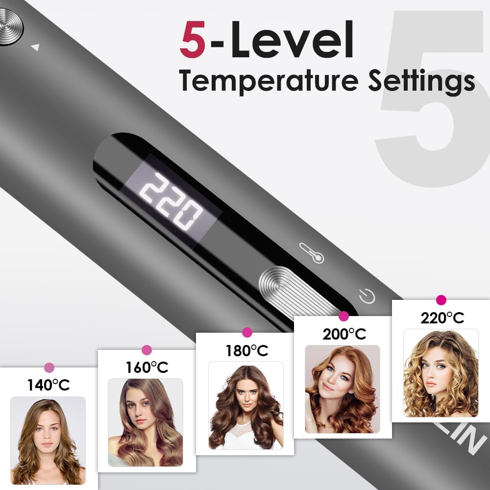 Faszin Automatic Curling Iron 1 1/4 Inch Professional Wand Black Size One NEW
