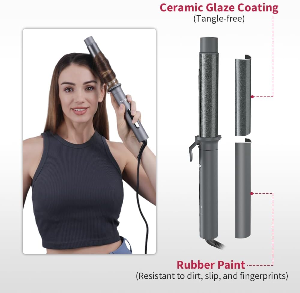 Faszin Automatic Curling Iron 1 1/4 Inch Professional Wand Black Size One NEW
