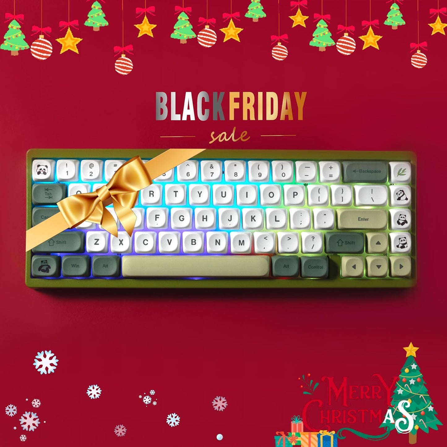 VXV Green Profile Matcha Panda PBT Dye-Sublimated Keycaps Set, 143-Key NEW