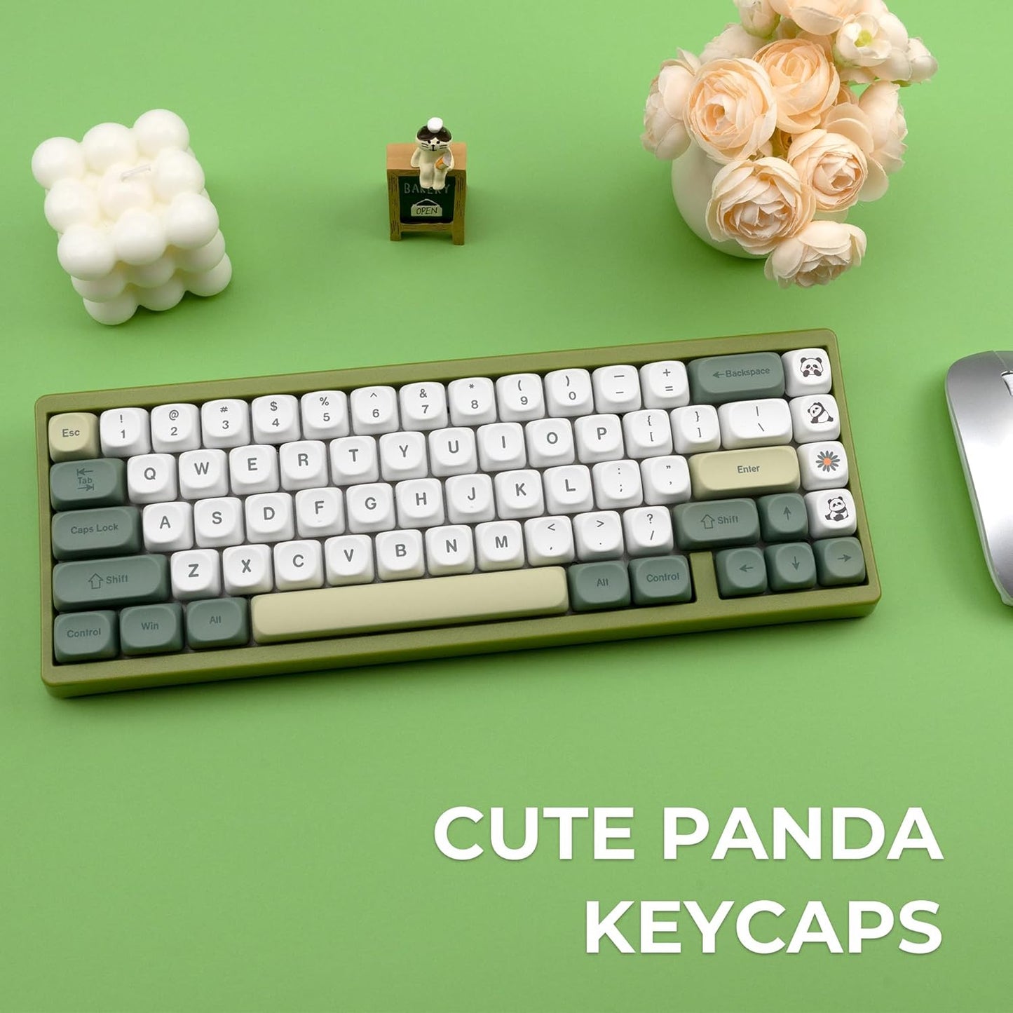 VXV Green Profile Matcha Panda PBT Dye-Sublimated Keycaps Set, 143-Key NEW