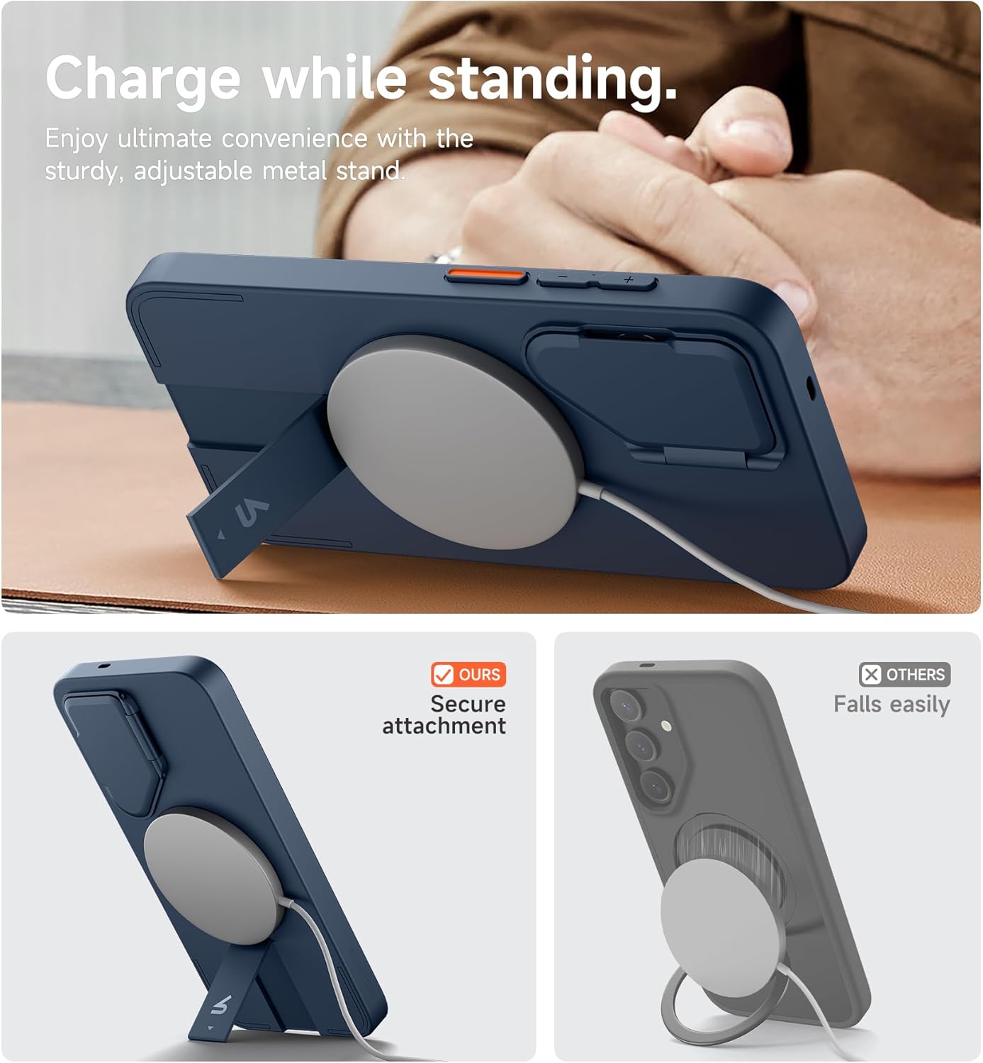 SURITCH Slim Magnetic Shockproof Phone Case for Samsung Galaxy S25 Dark DEMO