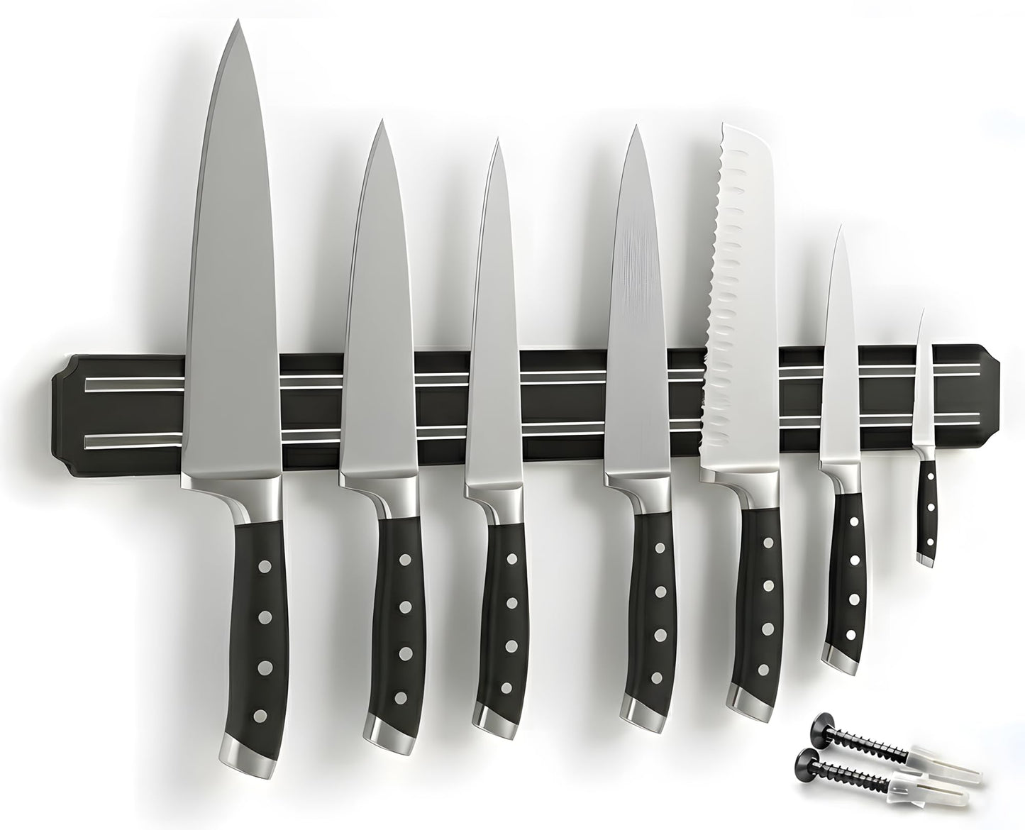 BLADO 22-Inch Magnetic Knife Holder Rack Organizer Black Kitchen Storage NEW