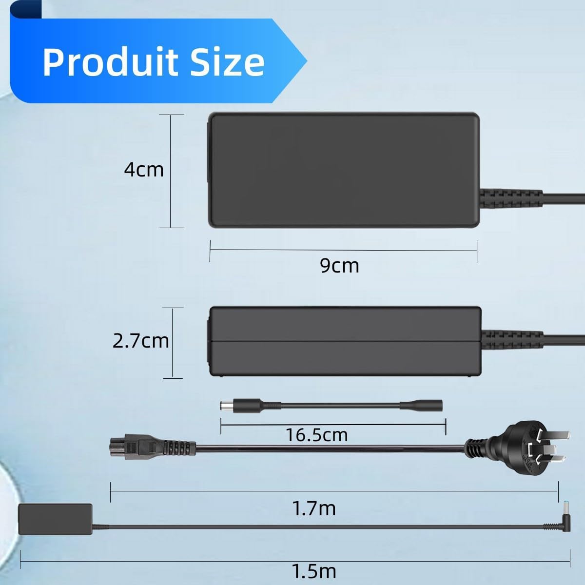 65W 45W Black Laptop Charger for HP Pavilion Envy Spectre EliteBook DEMO