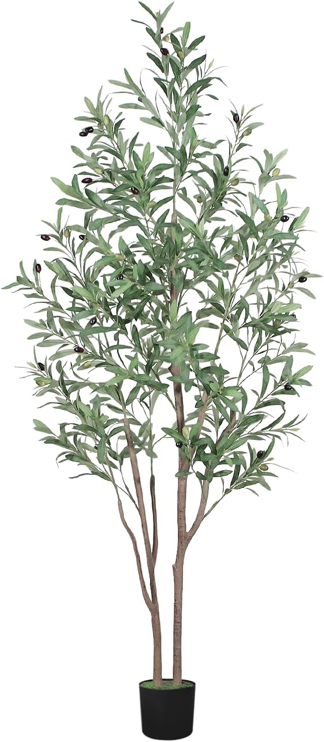 Artificial Olive Tree with Pot Decorative Realistic Plastic Black 180cm DEMO