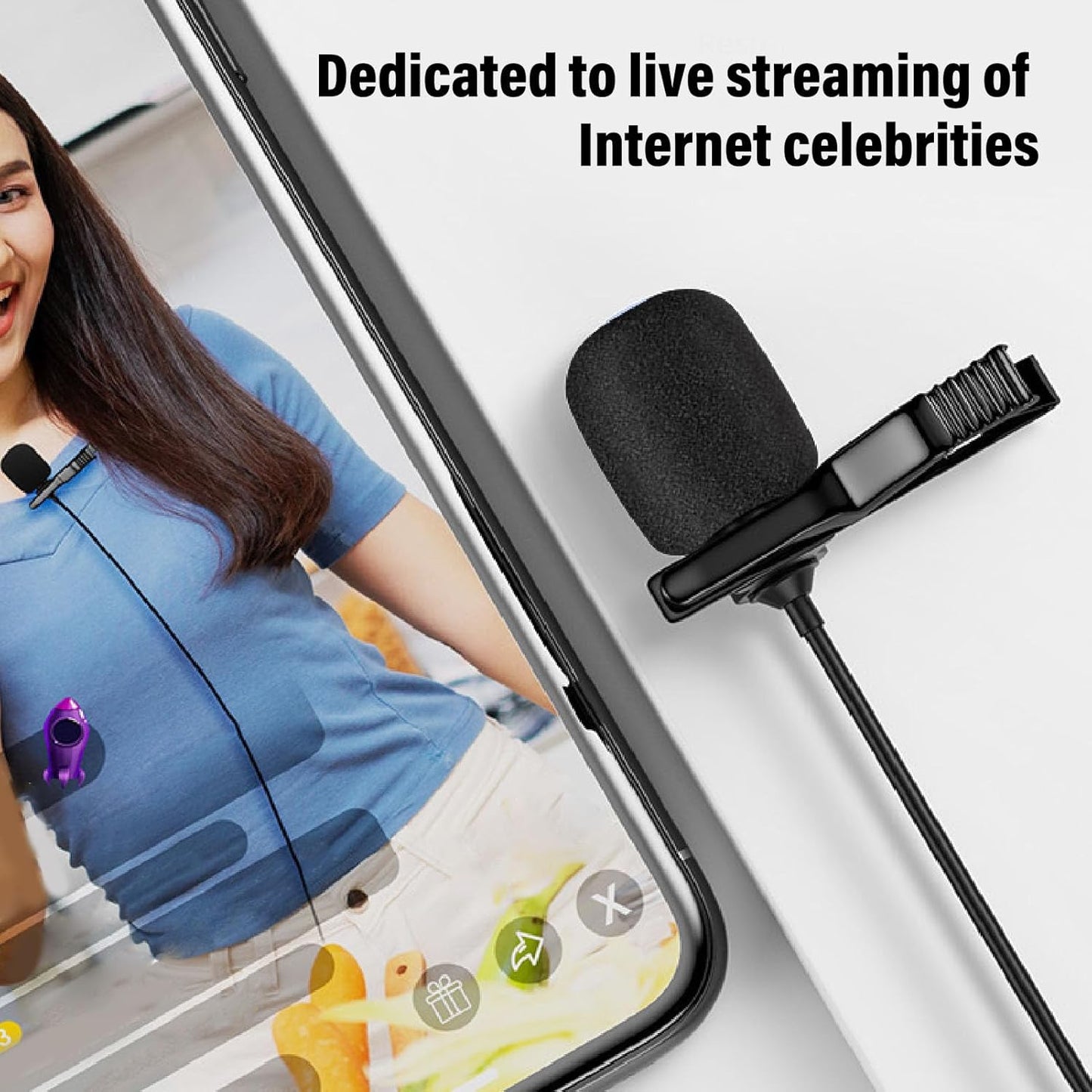 USB PC PC Microphones Clip-On Lapel Microphone for Podcasting, Recording, DEMO