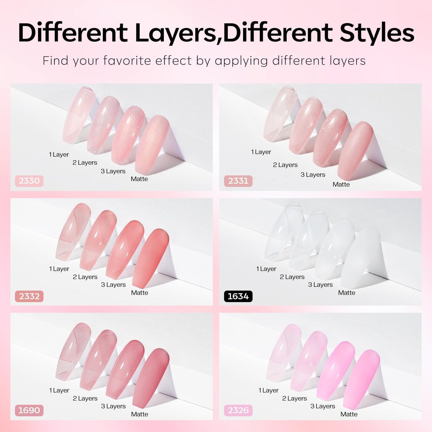 Modelones 6pcs Gel Nail Polish in Jelly Nude Pink Neutral Milky Shades NEW