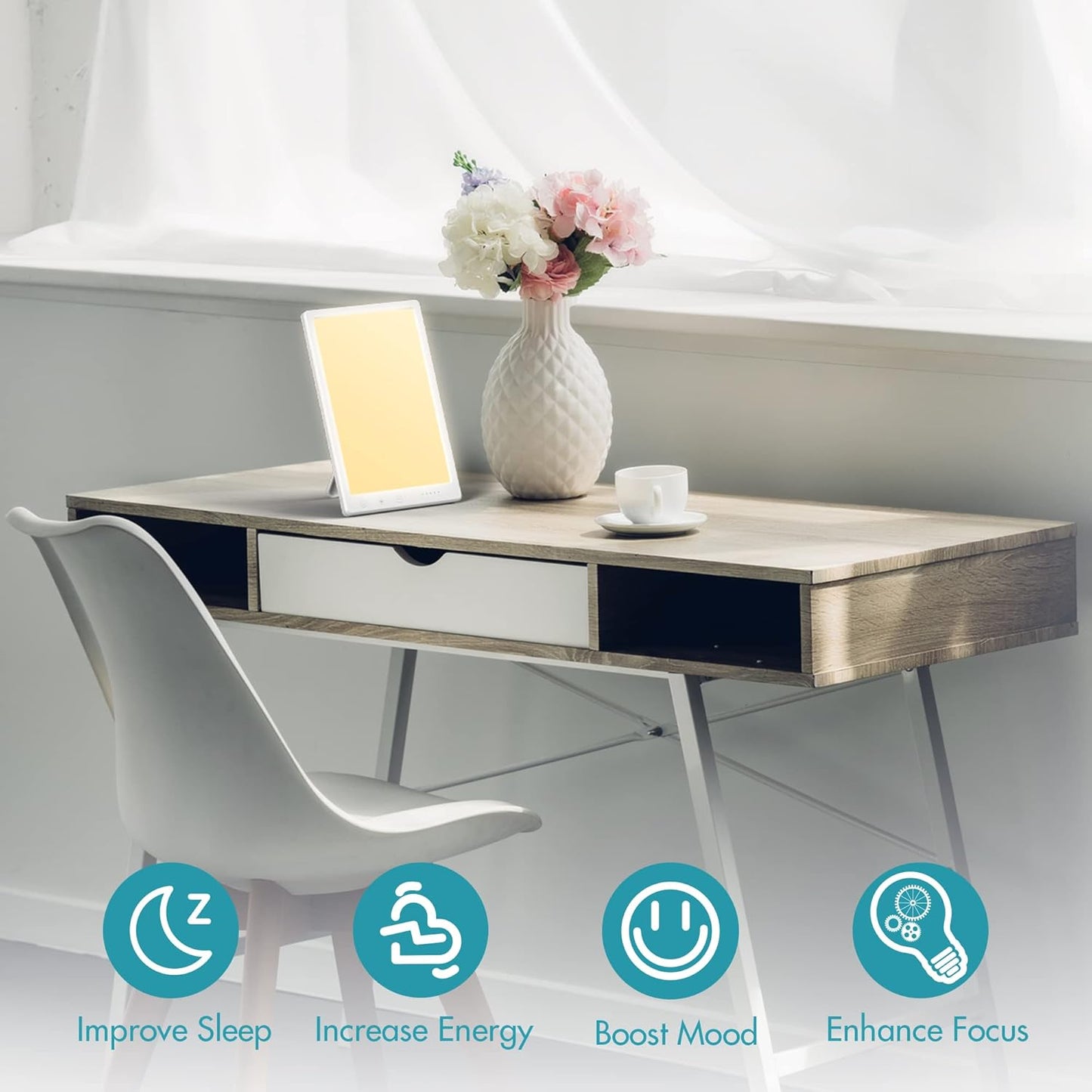 Portable Full Spectrum LED Light Therapy Lamp for Sunlight Daylight White DEMO