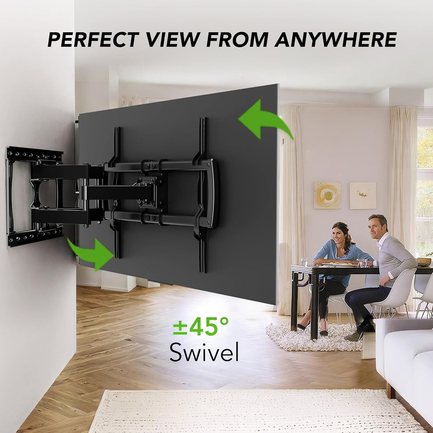 AX WABER Full Motion TV Wall Mount Bracket for 32-85 Inch TVs, Black Size DEMO