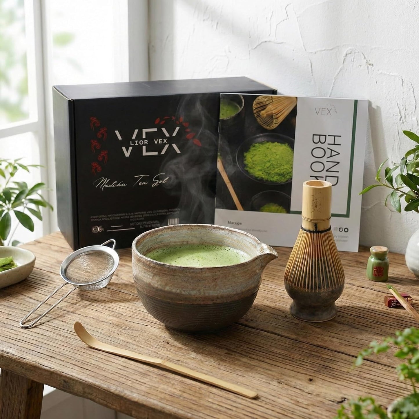 LiorVex Premium Tea Sets Rustic Brown Ceramic Matcha Tea Set - 7-Piece NEW