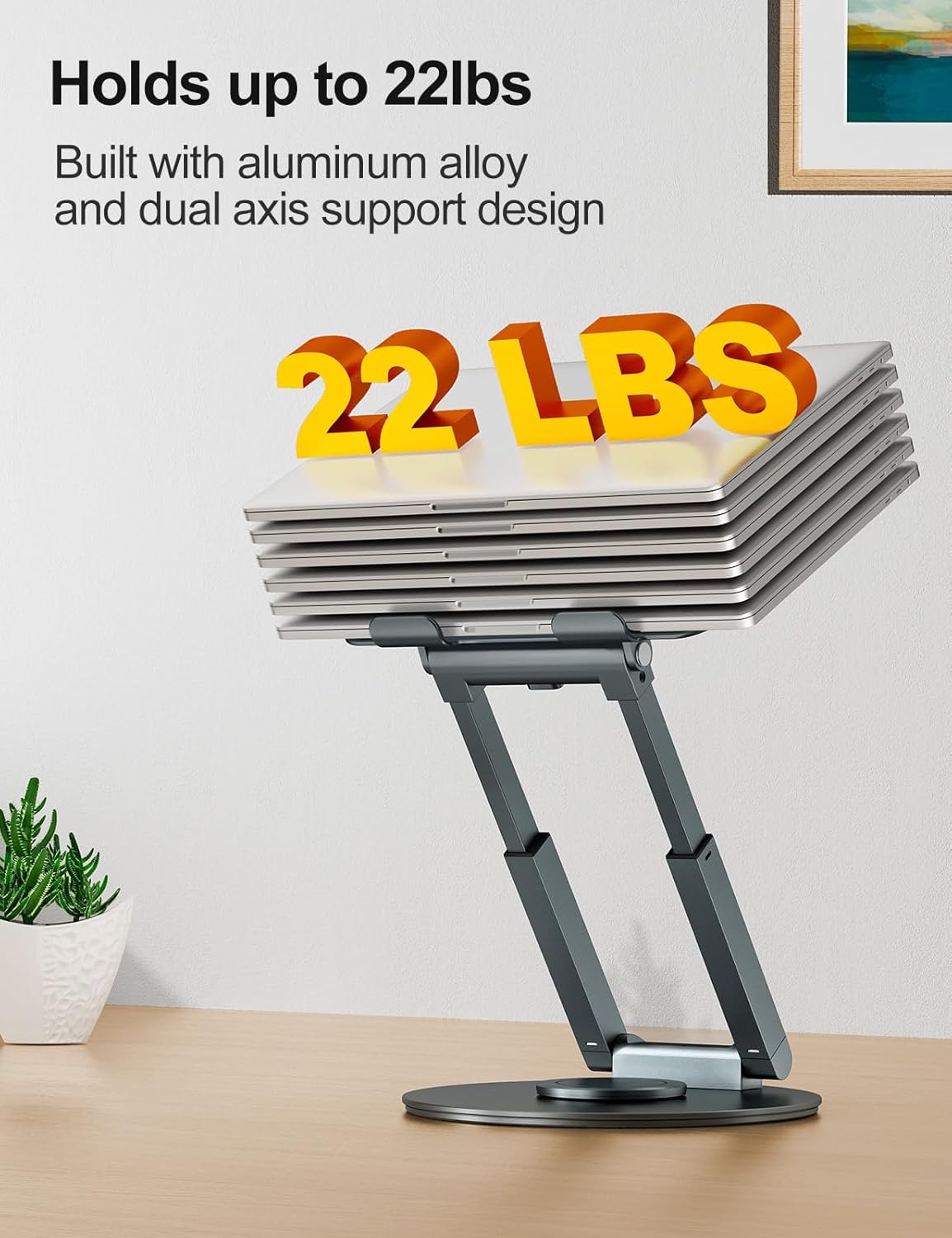 tounee Adjustable Stands Laptop Stand with 360° Swivel for Sit-to-Desk DEMO