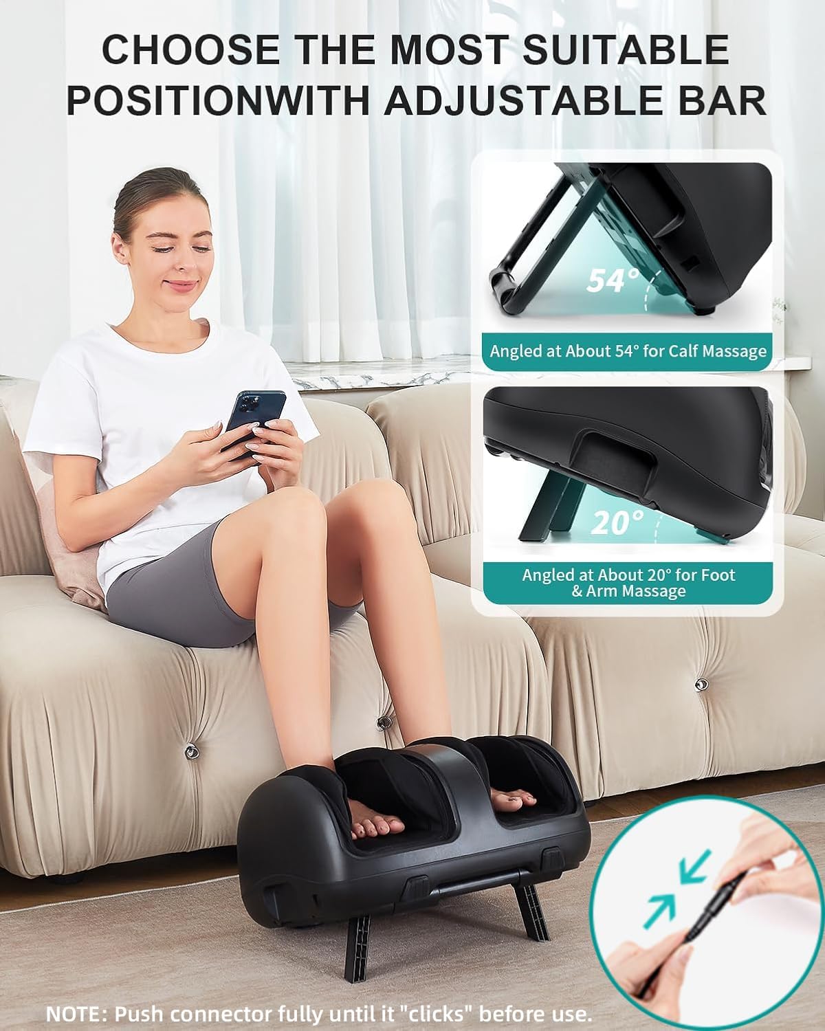 Nekteck Electric Foot Spa Massager with Shiatsu Calf Massage, Heat, Black DEMO