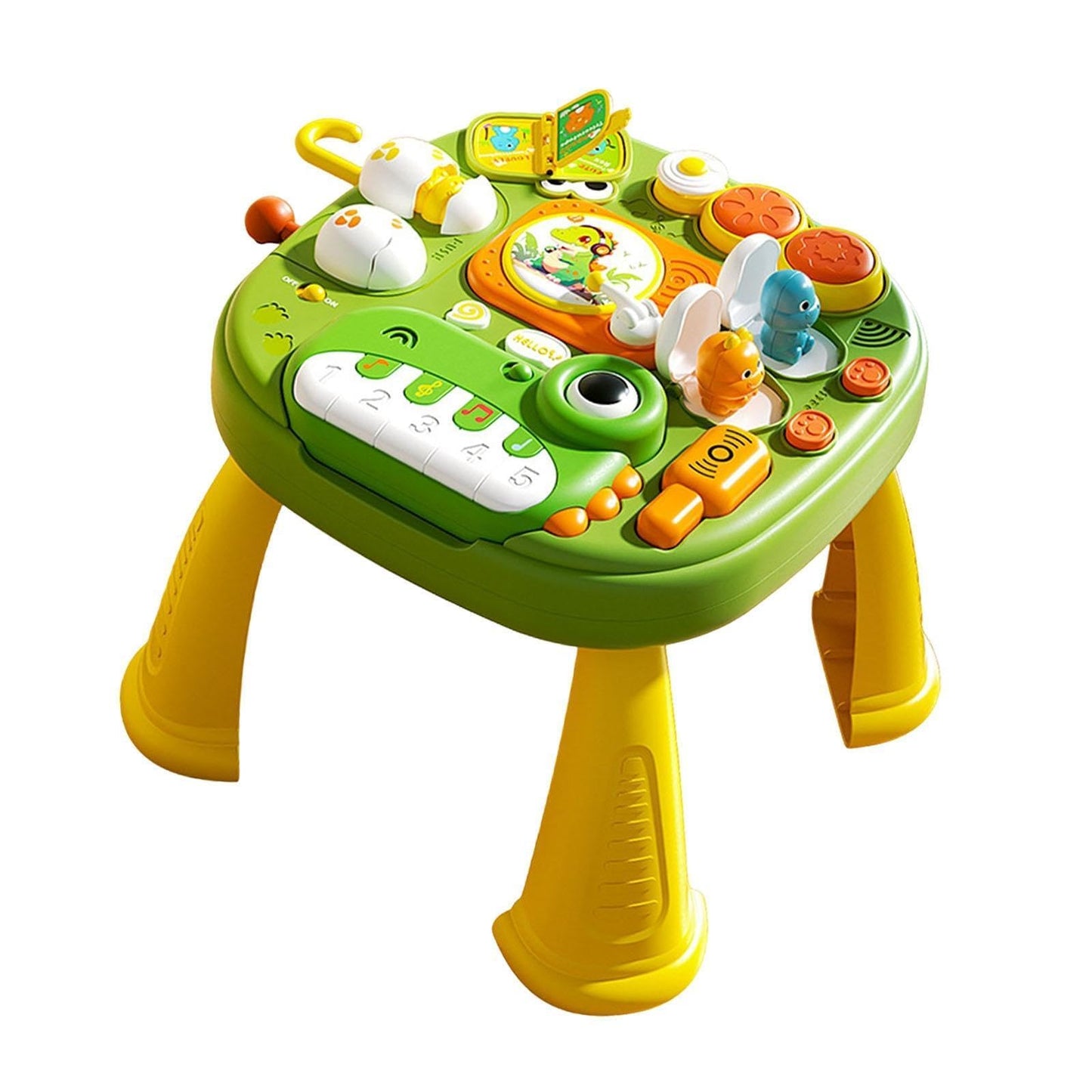 Wooden Musical Activity Table Sensory Fun Educational Toy Green Standard DEMO