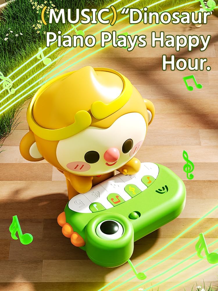 Wooden Musical Activity Table Sensory Fun Educational Toy Green Standard DEMO