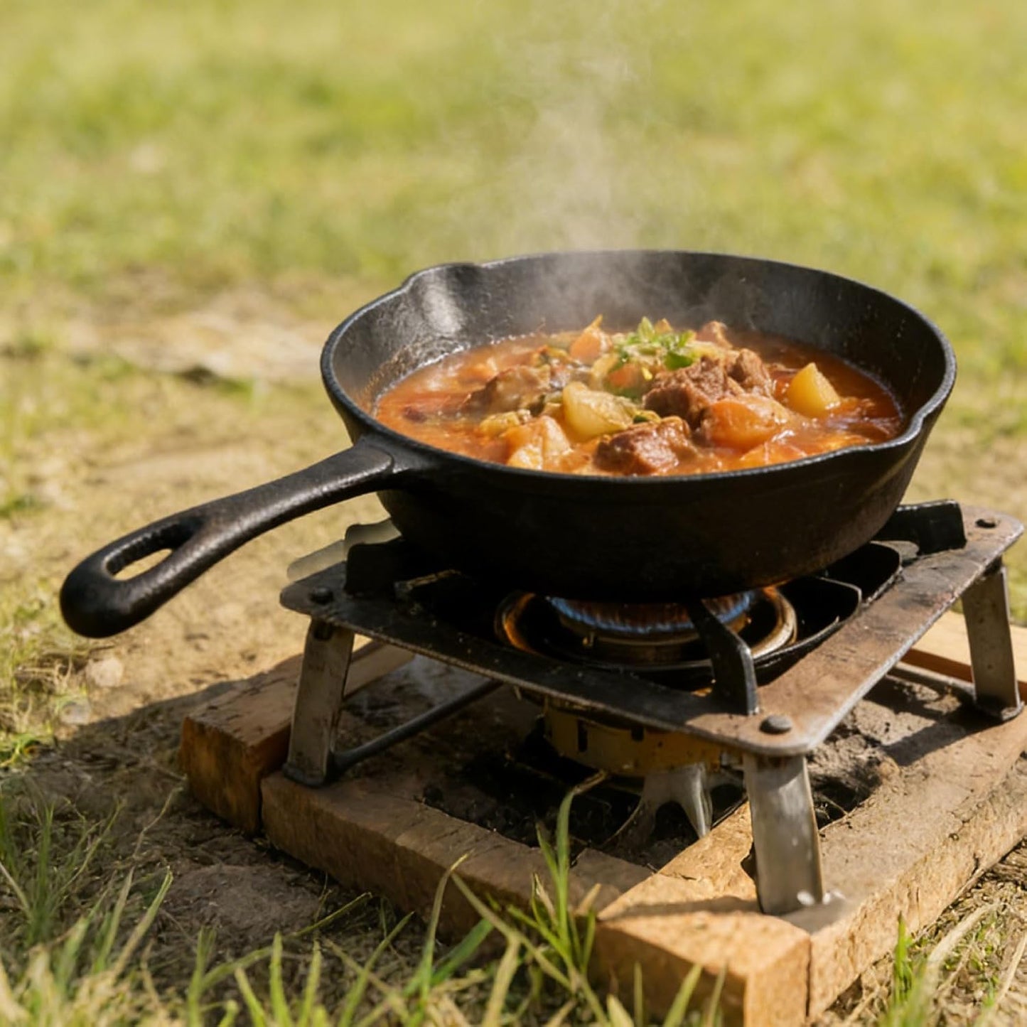 TOQUE Pre-Seasoned Cast Iron Skillet Frying Pan Cookware Black Size 7.9 NEW