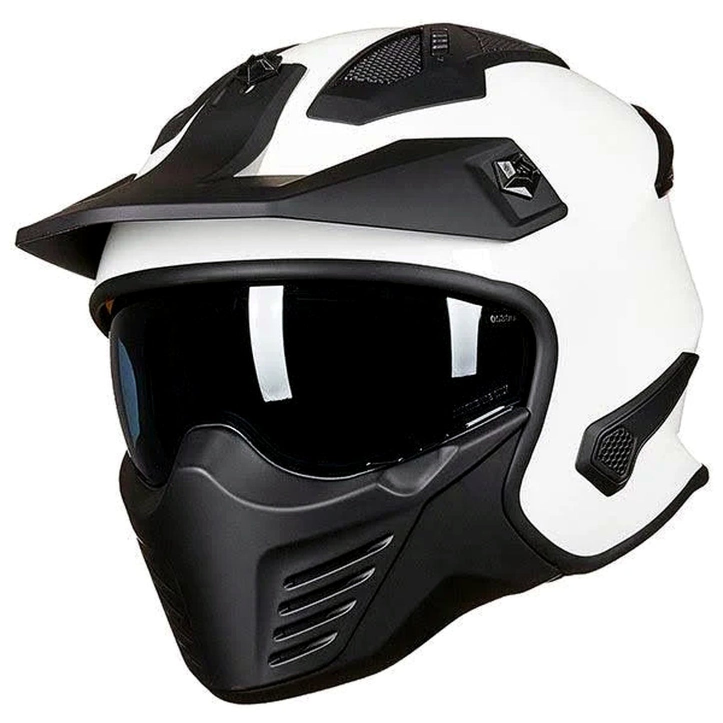 ILM 3/4 Half Face Motorcycle Helmet for Men & Women, White, Size S NEW