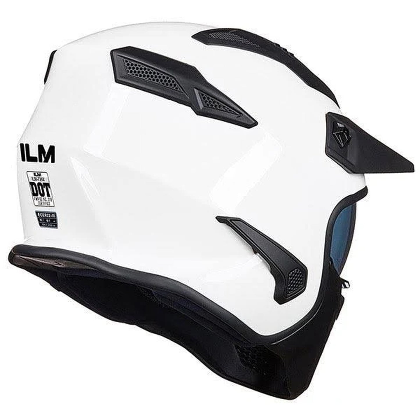 ILM 3/4 Half Face Motorcycle Helmet for Men & Women, White, Size S NEW