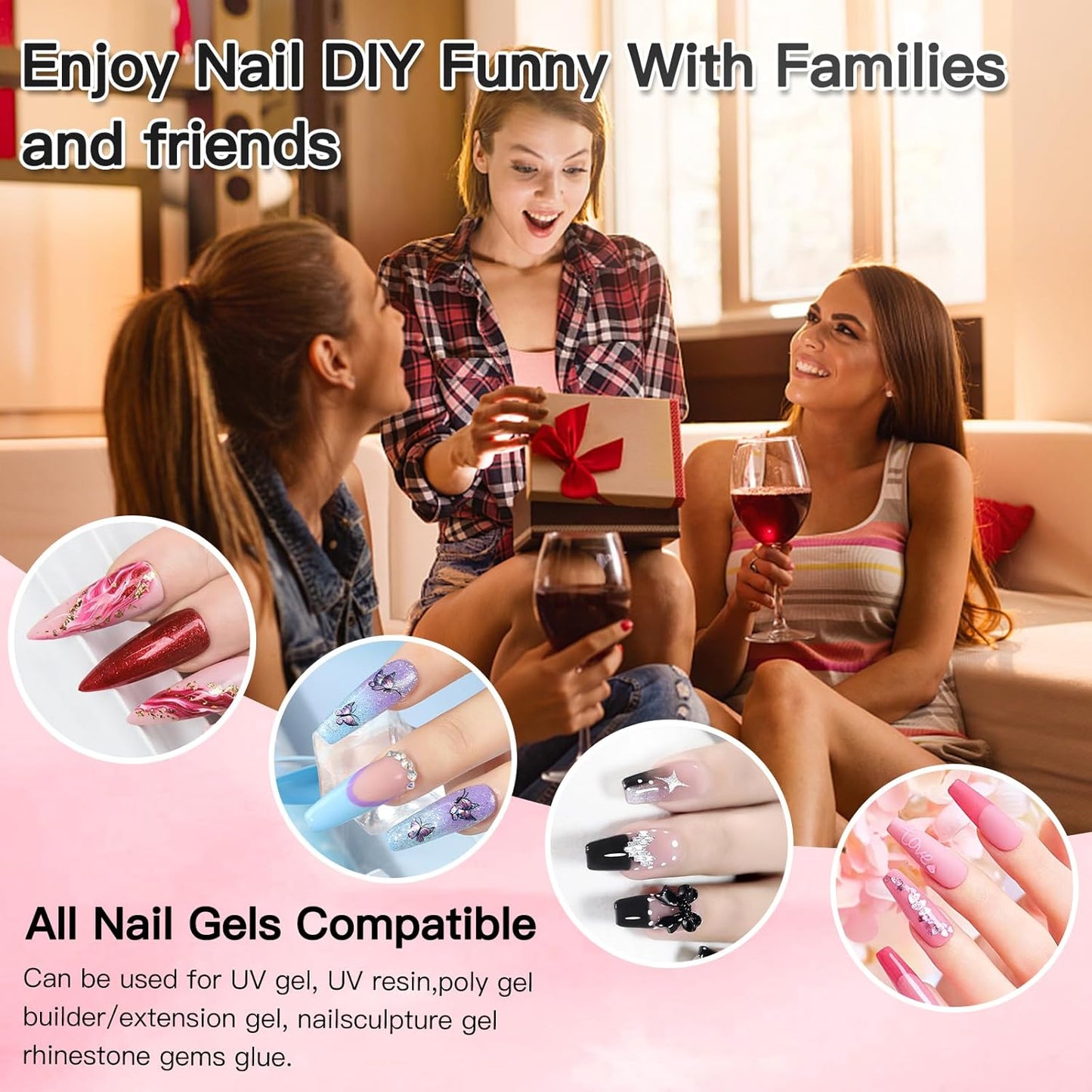 220W LED UV Nail Lamp Curing Dryer for Gel Polish, White & Silver NEW