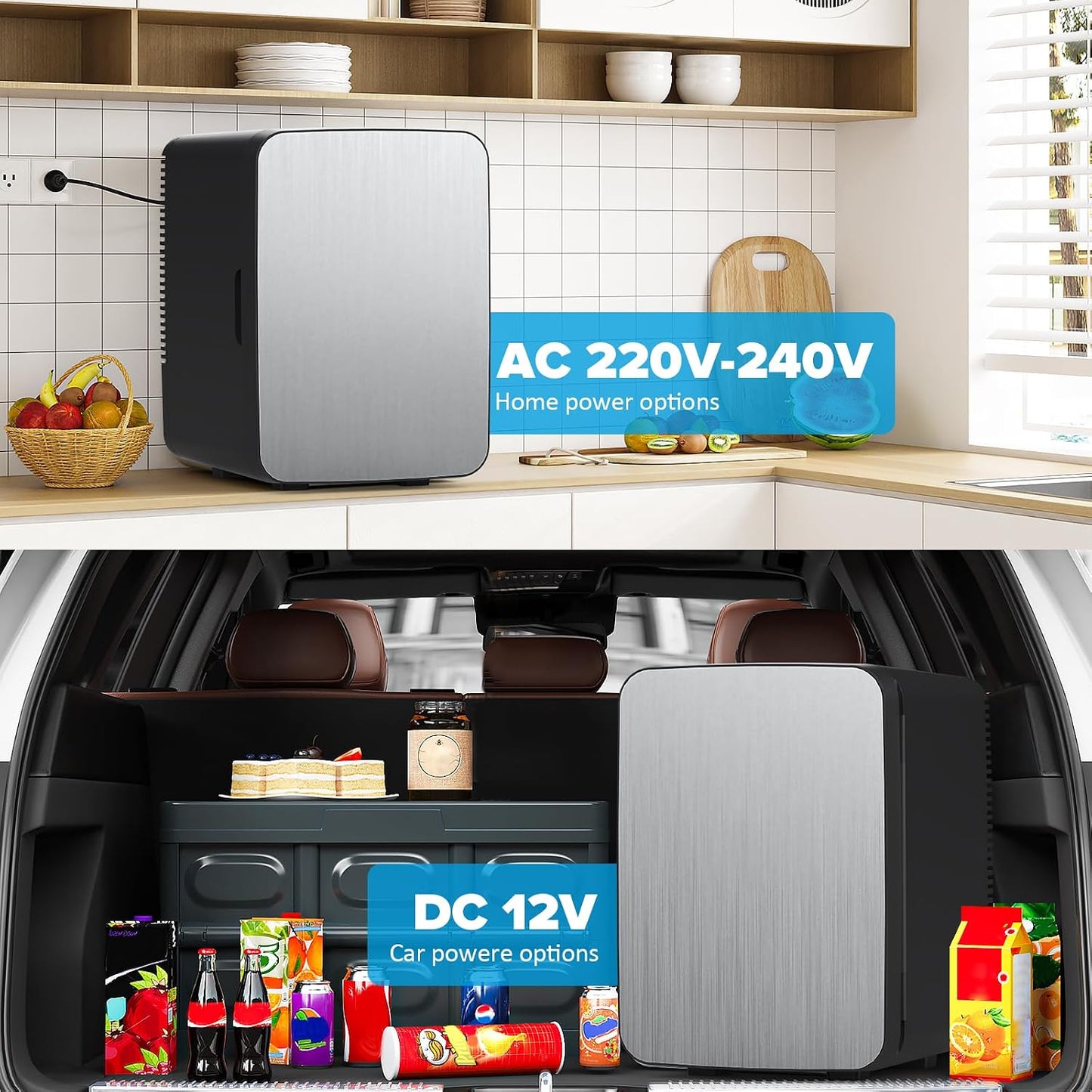 ADVWIN Compact Refrigerators Refrigerator 10L Mini Fridge Portable Cooler DEMO
