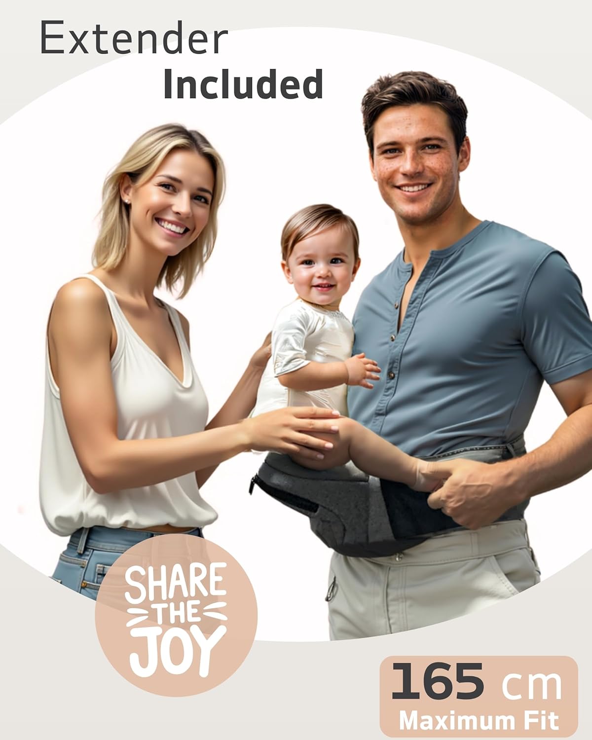 pandanling Ergonomic Grey Baby Hip Carrier for Newborns and Infants - DEMO