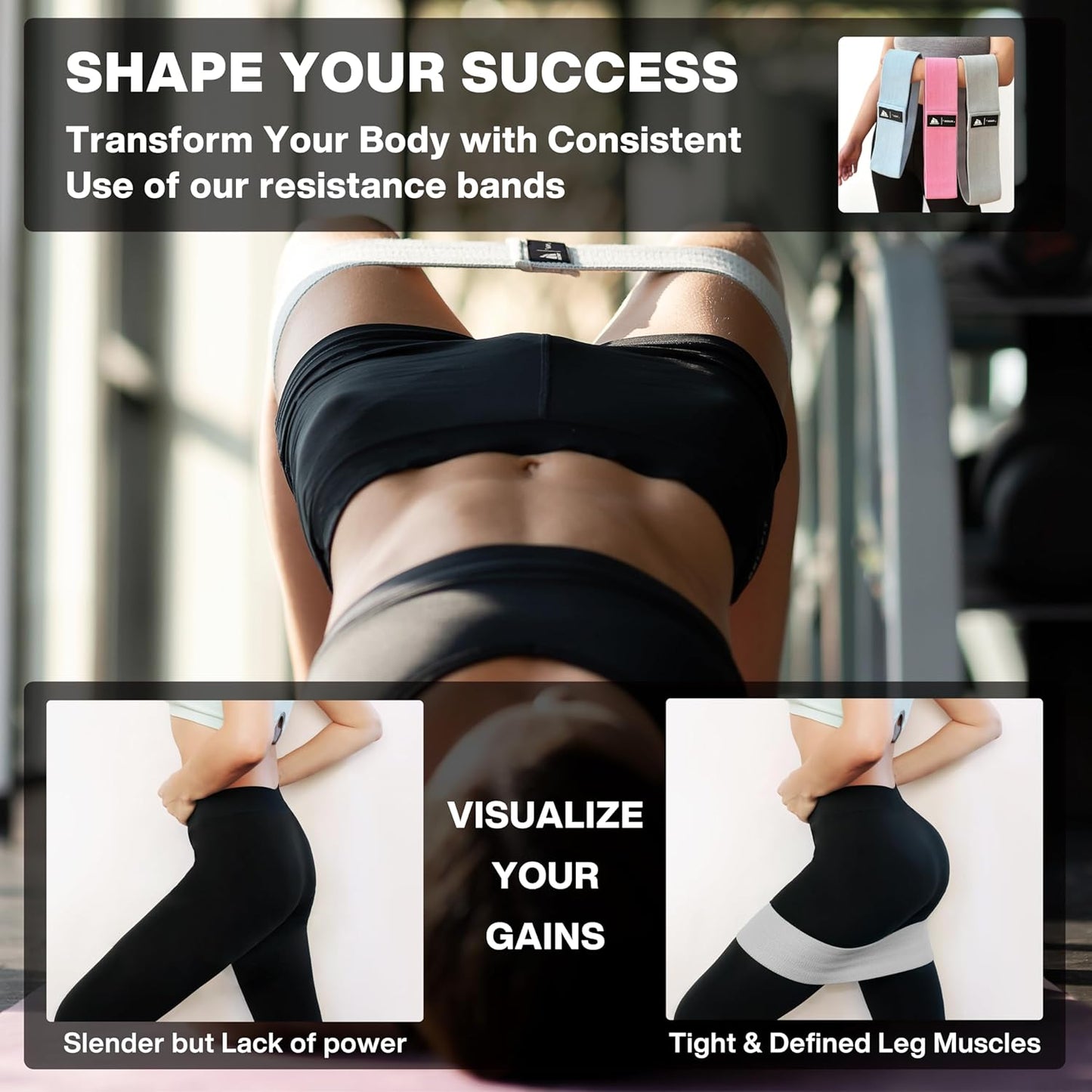 Meteor For The Winners Resistance Bands 3-Piece Multi-Color Fitness Set NEW